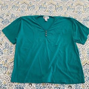 PK Elliot short sleeve teal top size Large